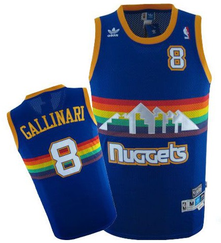 NBA Denver Nuggets 8 Danilo Gallinari Swingman Throwback Blue Jersey